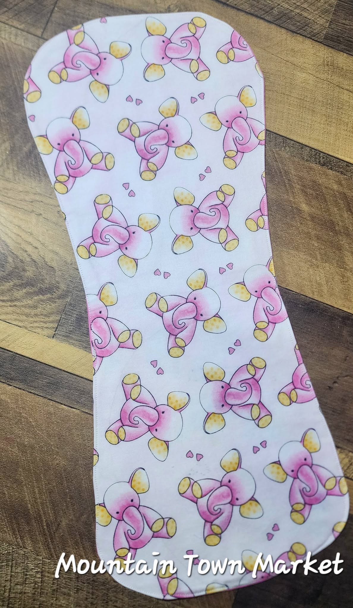 Baby Burp Cloth Pink Elephant