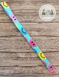 Smiley Face Laynard with Pink Hardware
