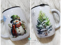 Snowman Coffee Mug - Stainless Steel with Epoxy