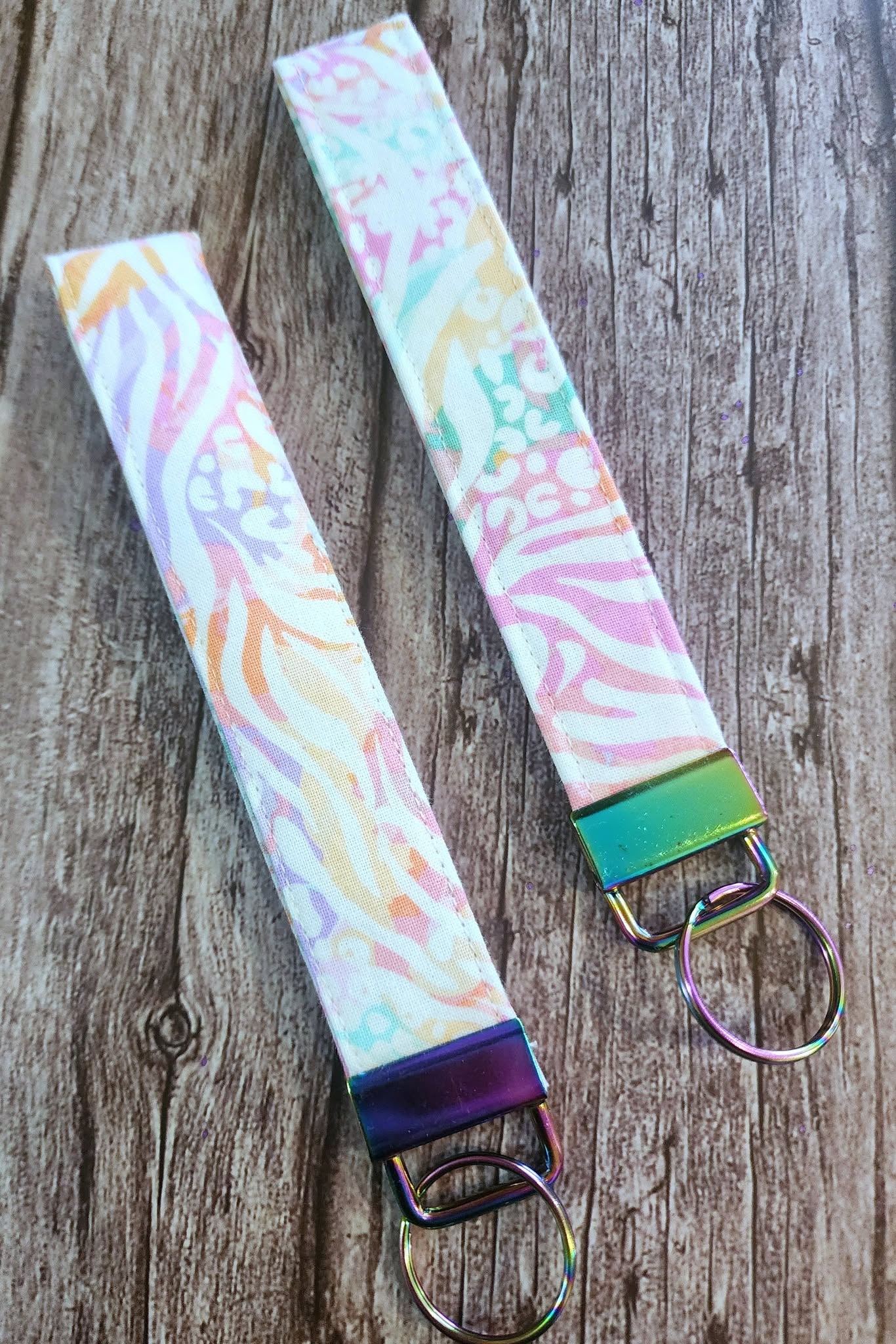 Rainbow Animal Print Key Fob