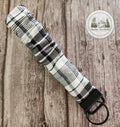 Black Plaid Small Scrunch Keychain