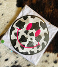 Cow Print Smiley Face Tshirt - Size 2XL