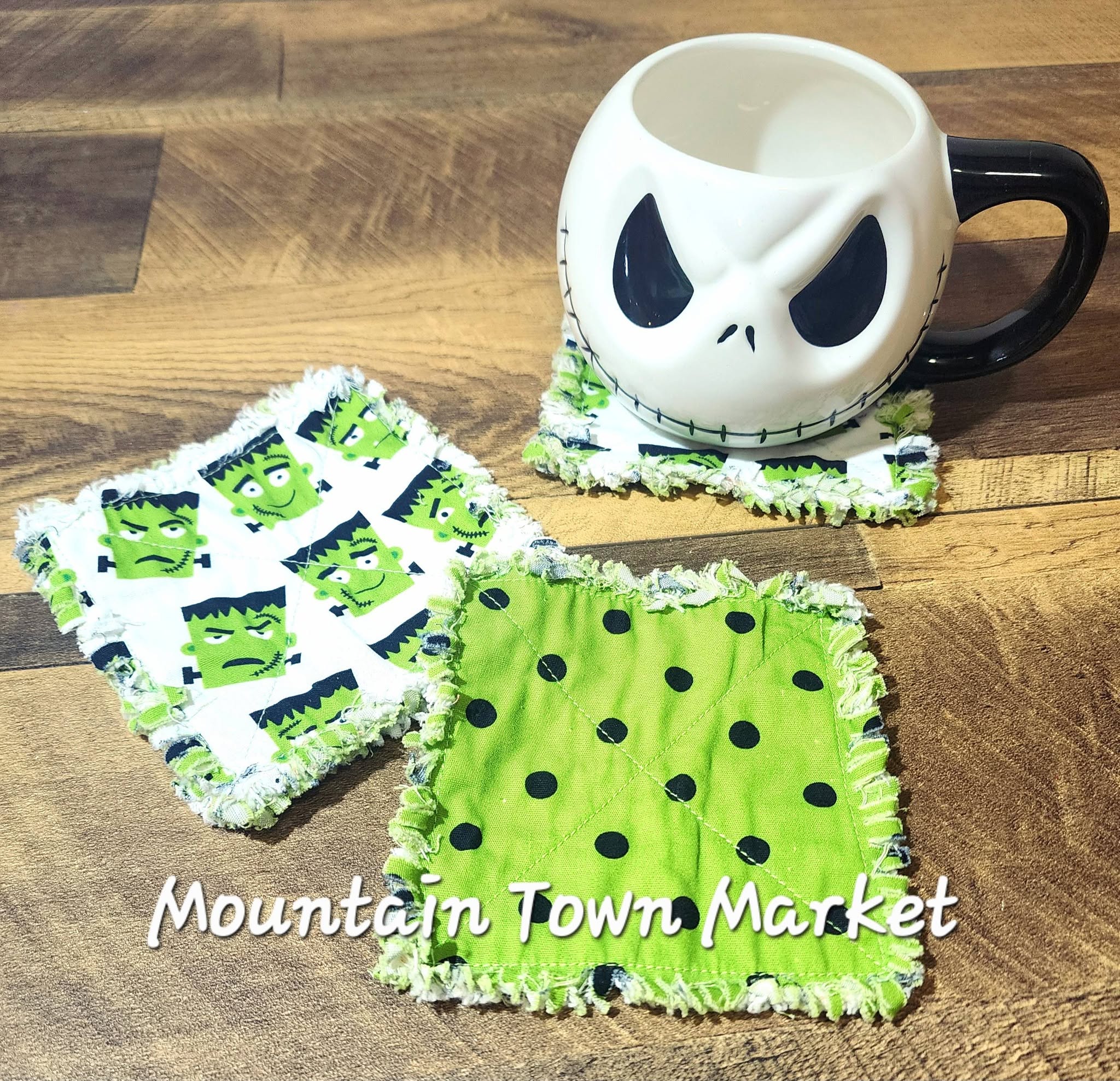Frankenstein Rag Coaster Set of 4