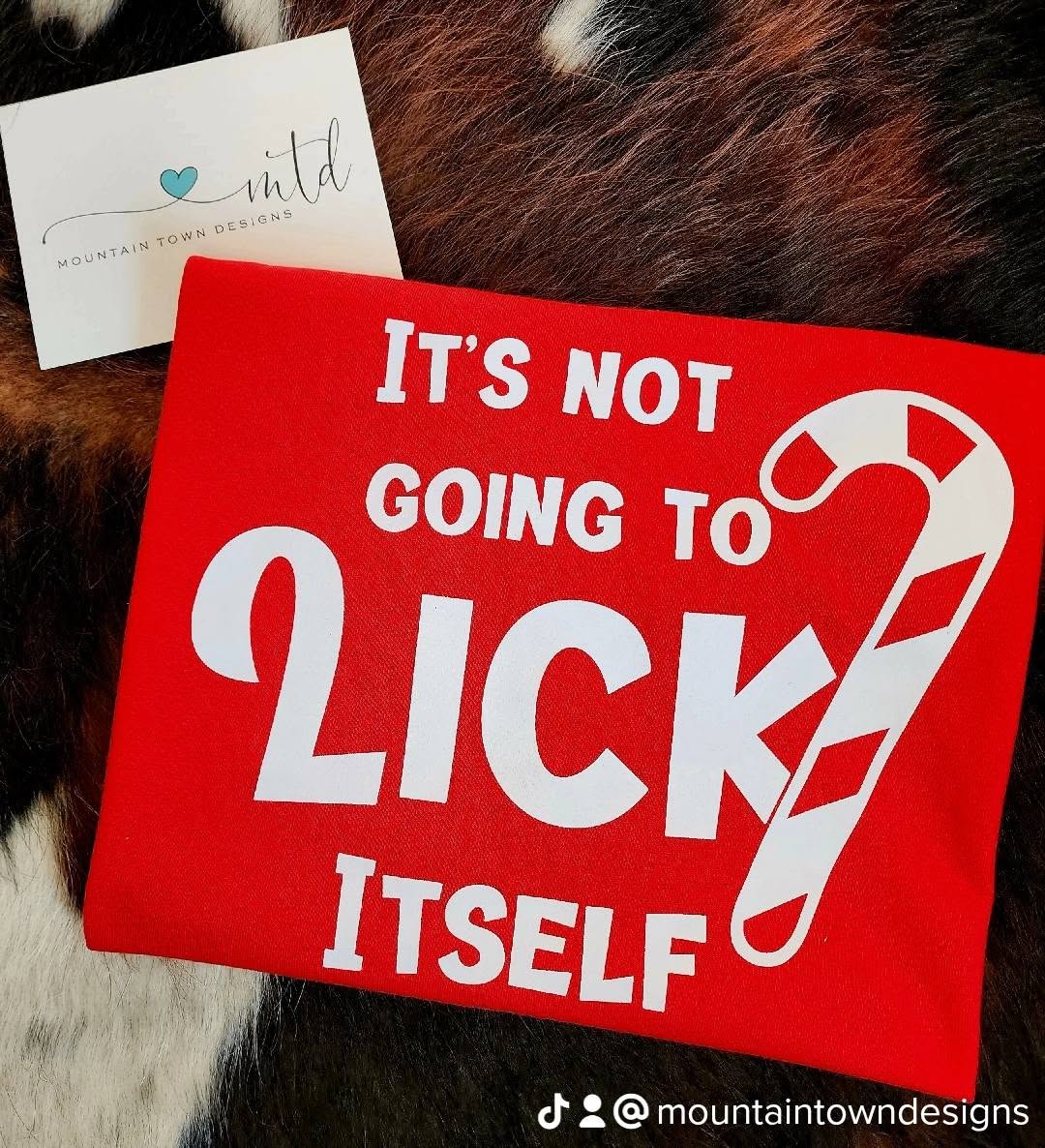 It's Not Going To Lick Itself Candy Cane Shirt - Size XL