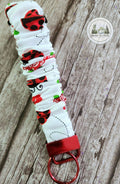 Ladybug Small Scrunch Keychain with Red Hardware