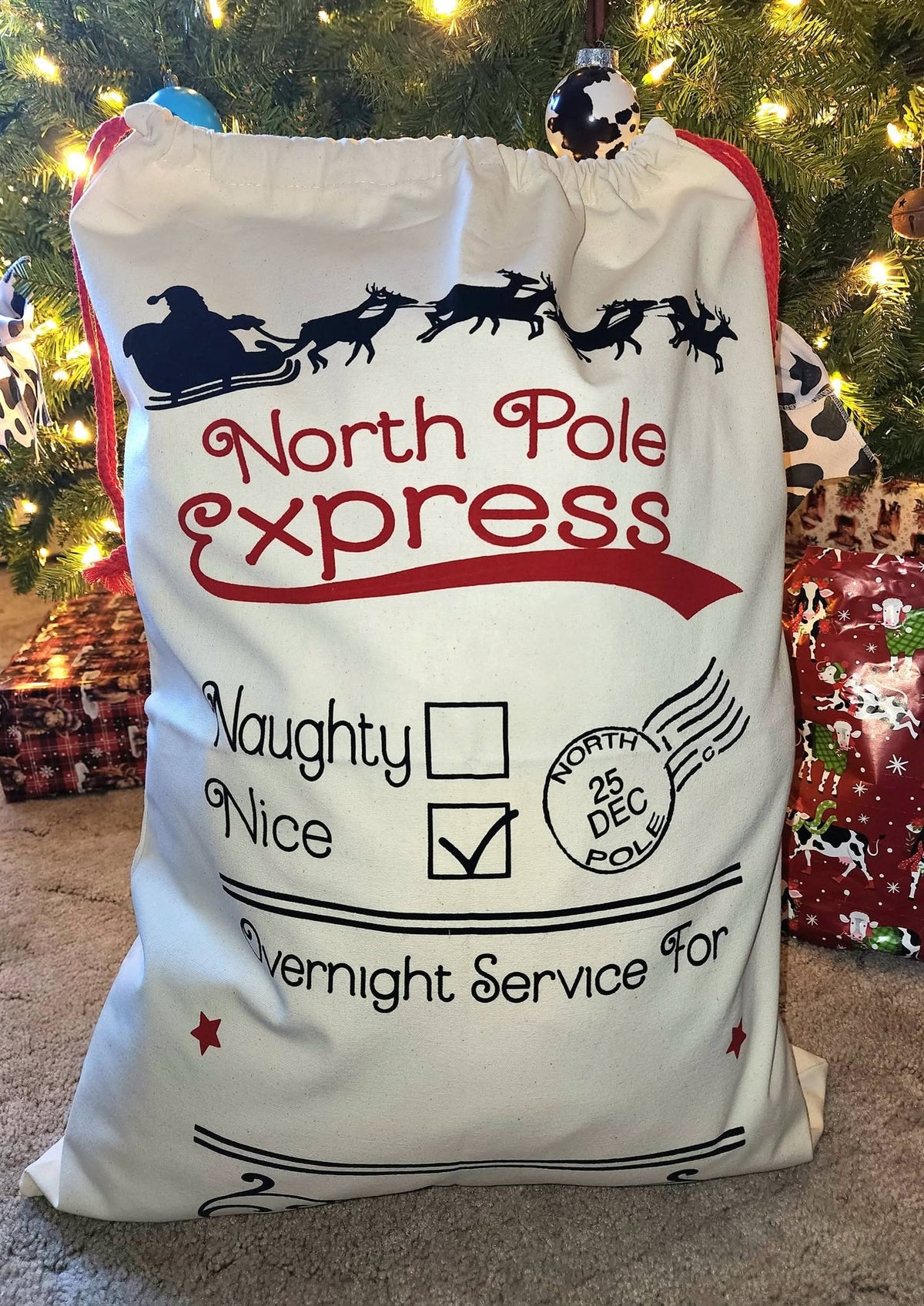 North Pole Express Customizable Santa Sack