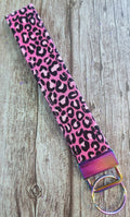 Hot Pink Leopard Print Key Fob