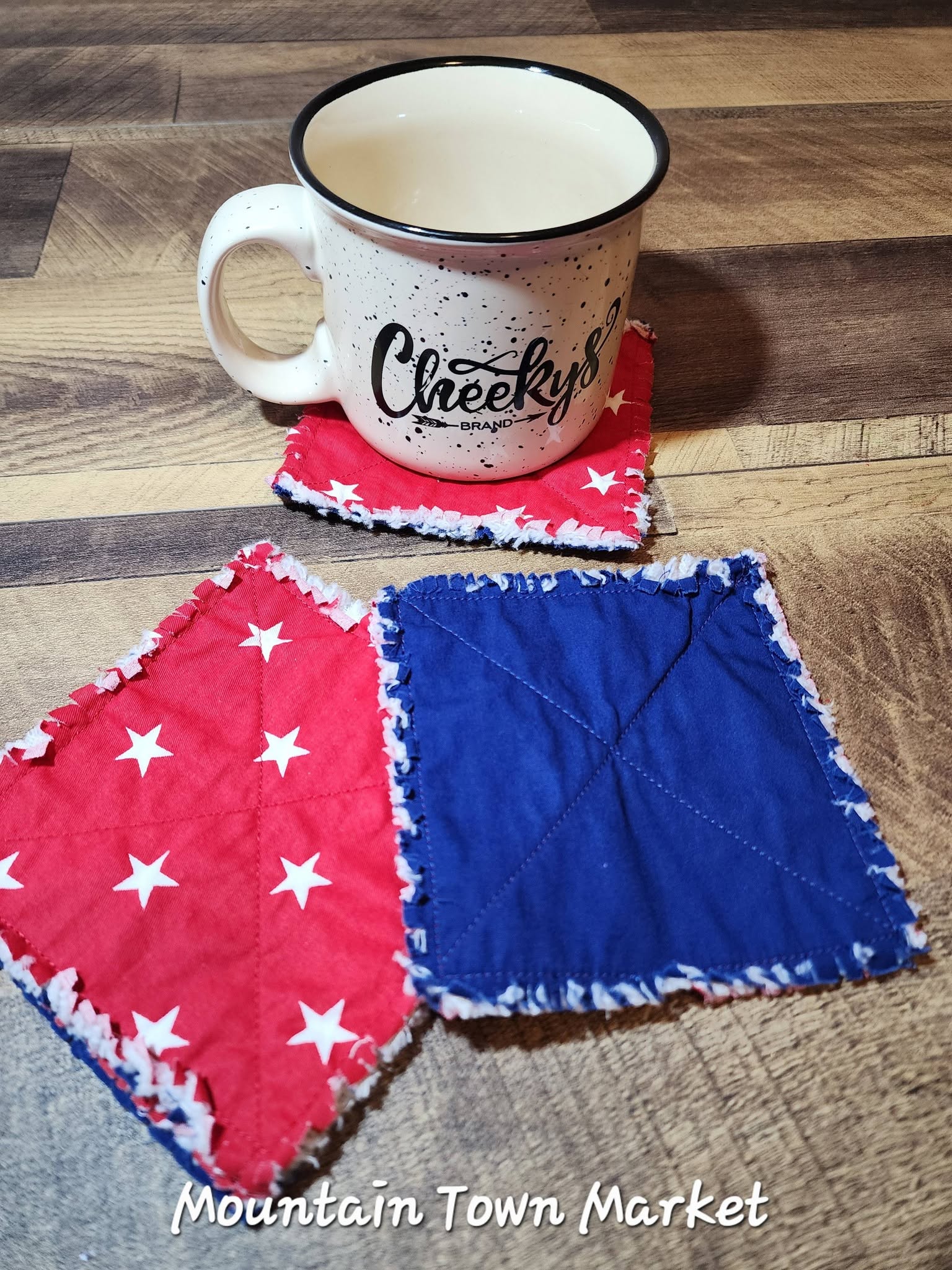 Patriotic Rag Coaster Set of 4