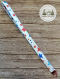 Red White and Blue Star Laynard with Red Hardware