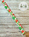 Strawberry Scrunchie Laynard with Silver Hardware