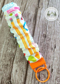 School Small Scrunch Keychain with Orange Hardware