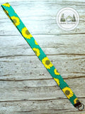 Teal Sunflower Laynard with Bronze Hardware