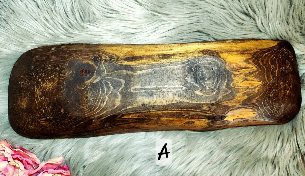 Handcarved Wooden Accent Bowl with Authentic Leather