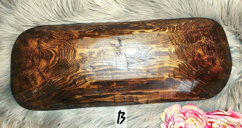 Western Decorative Handcarved Accent Bowl with Genuine Leather Inlay