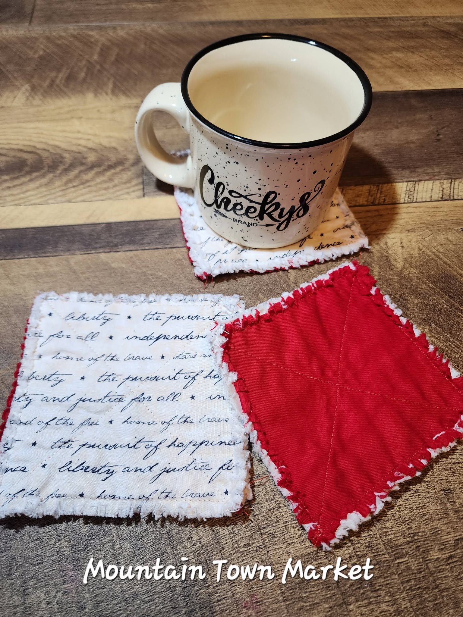 Patriotic Rag Coaster Set of 4